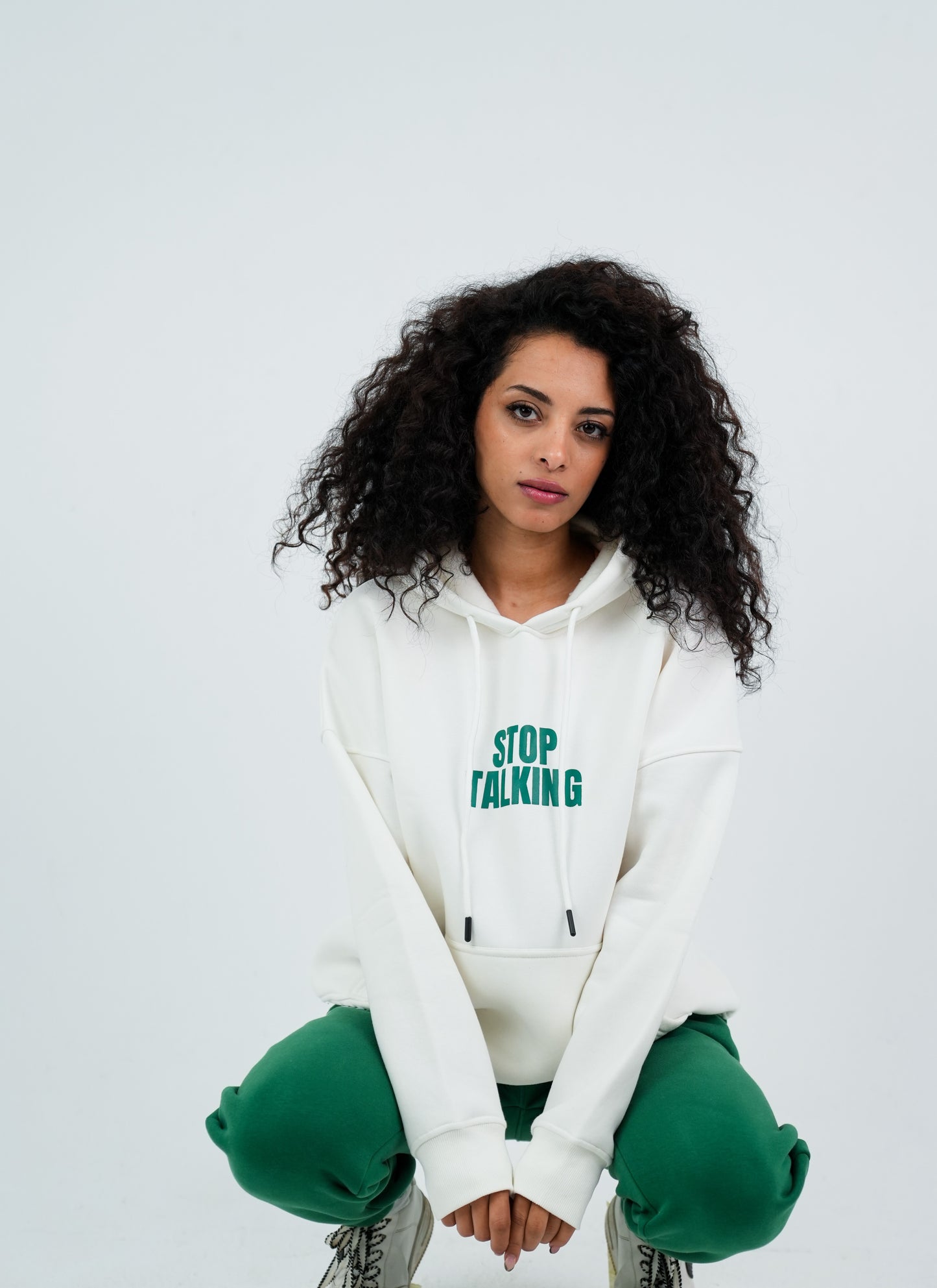 Start Doing Green-Offwhite Hoodie